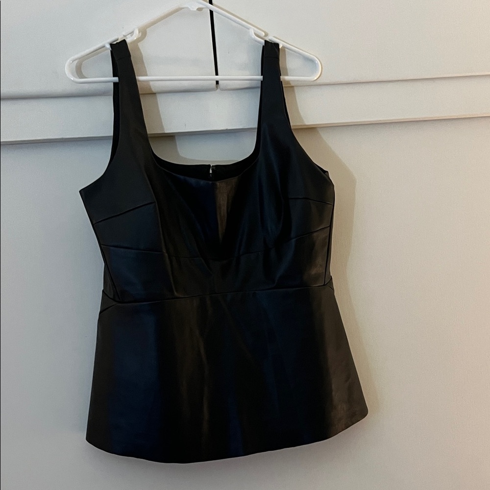 Banana Republic Black Faux Leather Tank Top